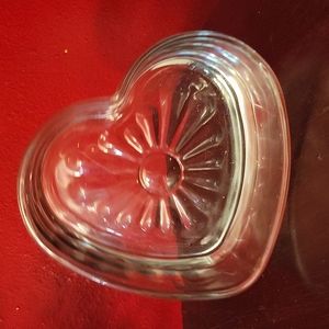 Glass Heart Candy Dish